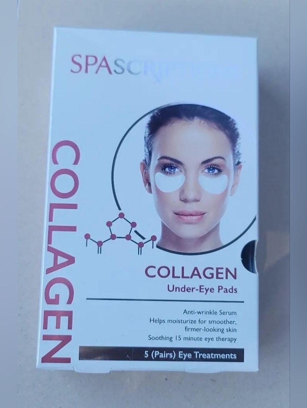 SPAScriptions Collagen Under-Eye Pads - White & Pink Packaging